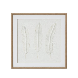Lucidora - Solli White Feathers Art Mounted In Beaded Frame - Art & Printed