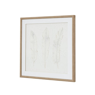 Lucidora - Solli White Feathers Art Mounted In Beaded Frame - Art & Printed