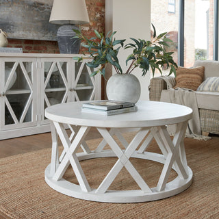 Lucidora - Stamford Plank Collection Round Coffee Table - Coffee Tables