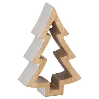 Lucidora - The Noel Collection Snowy Standing Small Wooden Tree - Ornaments