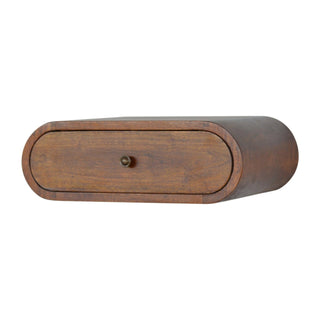 Lucidora - Wall Mounted Round Chestnut Bedside - Bedside Cabinets