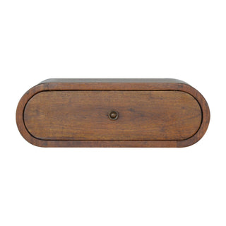 Lucidora - Wall Mounted Round Chestnut Bedside - Bedside Cabinets