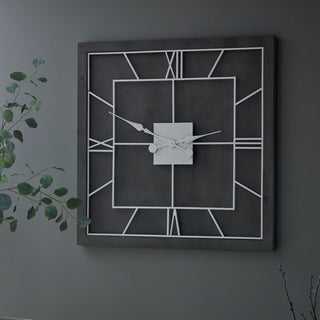 Lucidora - Williston Grey Square Wall Clock - Wall Clocks