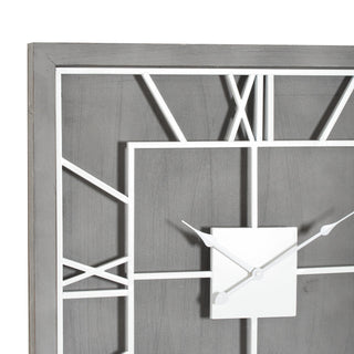 Lucidora - Williston Grey Square Wall Clock - Wall Clocks