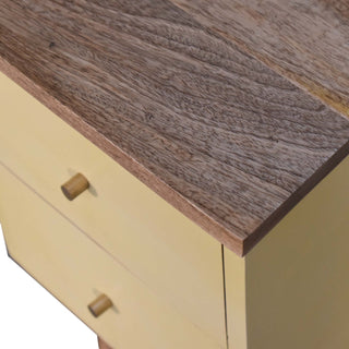 Lucidora - Yellow Hand Painted Bedside - Bedside Cabinets