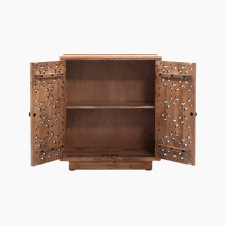 Lucidora - Zaayah Cut Work Two Door Wooden Cabinet - Sideboards
