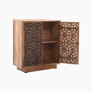 Lucidora - Zaayah Cut Work Two Door Wooden Cabinet - Sideboards
