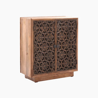Lucidora - Zaayah Cut Work Two Door Wooden Cabinet - Sideboards