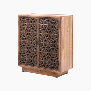 Lucidora - Zaayah Cut Work Two Door Wooden Cabinet - Sideboards