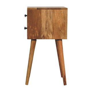 Lucidora - Mini 2 Drawer Oak - ish Bedside - Bedside Cabinets