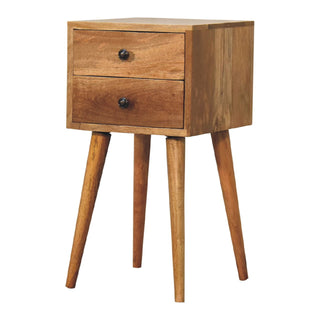 Lucidora - Mini 2 Drawer Oak - ish Bedside - Bedside Cabinets