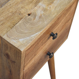 Lucidora - Mini 2 Drawer Oak - ish Bedside - Bedside Cabinets