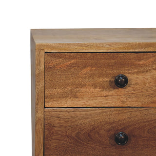 Lucidora - Mini 2 Drawer Oak - ish Bedside - Bedside Cabinets
