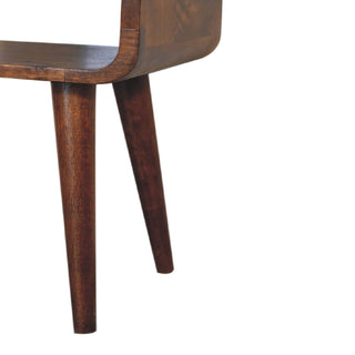 Lucidora - Mini Chestnut Curved Open Bedside - Bedside Cabinets