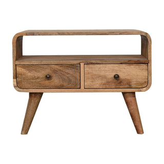 Lucidora - Mini Curved Oak - ish Media Unit - Media Units
