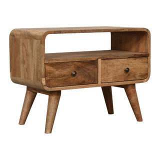 Lucidora - Mini Curved Oak - ish Media Unit - Media Units