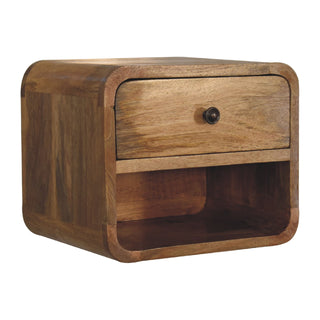Lucidora - Mini Oak - ish Floating Open Bedside - Bedside Cabinets