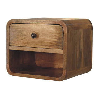 Lucidora - Mini Oak - ish Floating Open Bedside - Bedside Cabinets