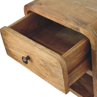 Lucidora - Mini Oak - ish Floating Open Bedside - Bedside Cabinets
