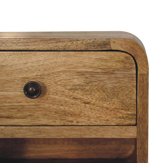 Lucidora - Mini Oak - ish Floating Open Bedside - Bedside Cabinets