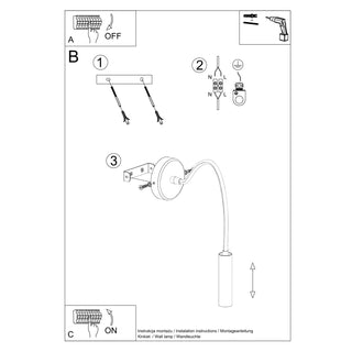 Line drawing illustrating the installation process, including mounting bracket, wiring connections, and assembly.