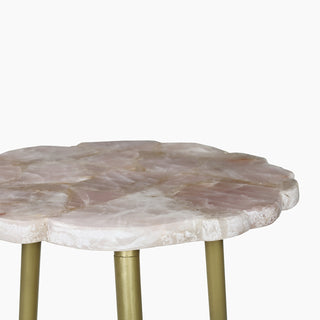 Lucidora - Myra Rose Quartz End Table - End Tables