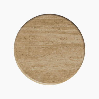 Lucidora - Orbit Travertine Top End Table - End Tables