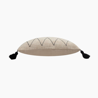 Lucidora - Parin Zig - Zag Embroidered Cotton Cushion - Microfibre - Cushions