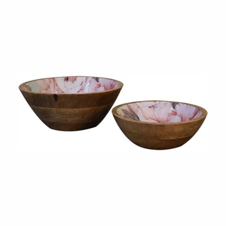 Lucidora - Pink Floral Bowl Set of 2 - Bowls