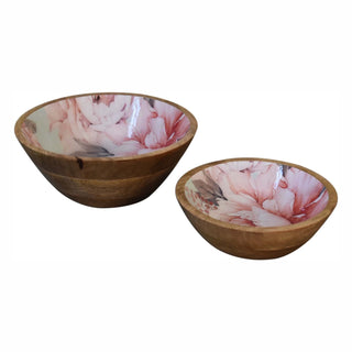 Lucidora - Pink Floral Bowl Set of 2 - Bowls