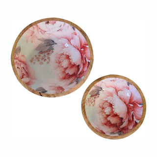 Lucidora - Pink Floral Bowl Set of 2 - Bowls