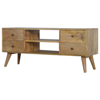 Mango Wood Media Unit with Scandinavian Style