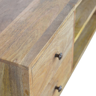 Mango Wood Media Unit with Scandinavian Style