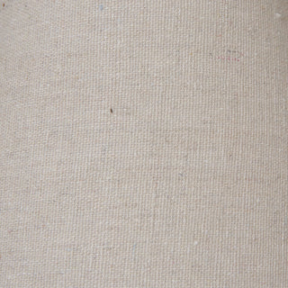 Close up of the coarse woven texture of the natural linen lampshade.