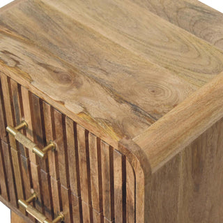 Lucidora - T - bar Ridged Bedside - Bedside Cabinets