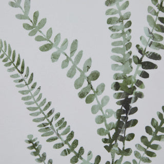 Close-up detail of the watercolour fern print showing varied green tones and texture.
