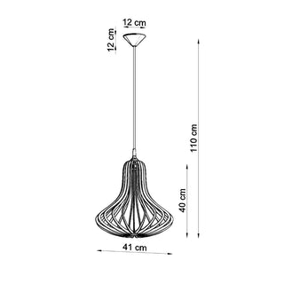 Technical line drawing of the Elza pendant lamp showing all dimensions in centimetres.